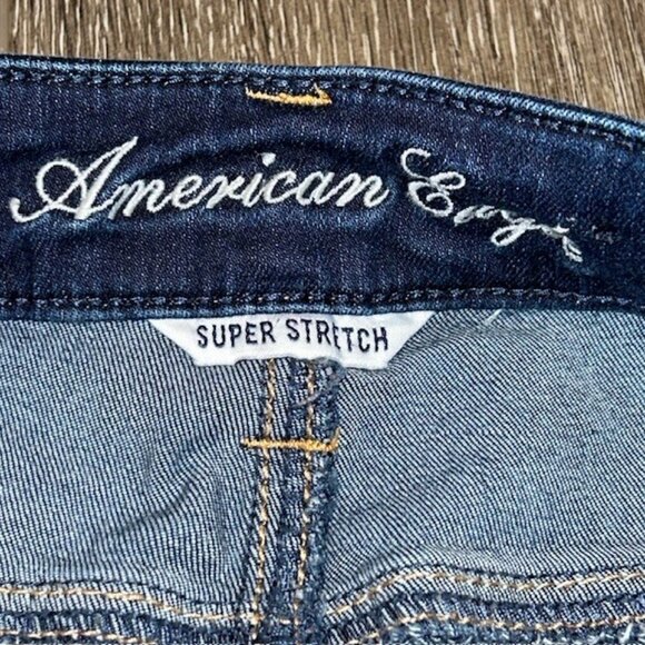 American Eagle Mid Rise Jeagging Womens 4 Blue Super Stretch Jeans - Picture 3 of 6